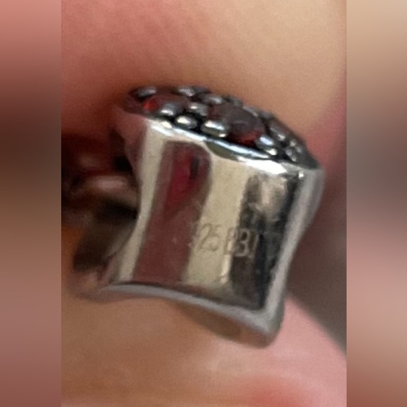 3 piece authentic Ruby hearts set 925 sterling silver earrings&pendant - Picture 4 of 5